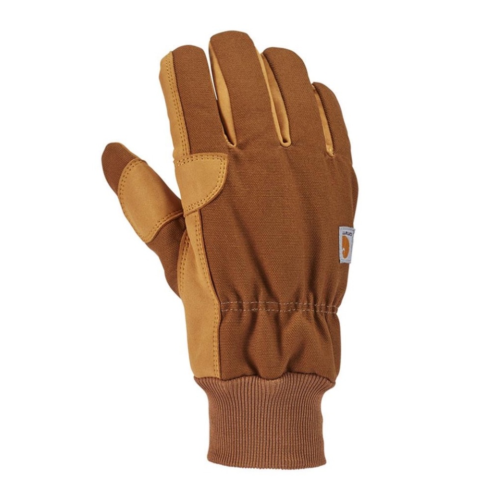 Carhartt Brown Insulated Duck Synthetic Leather Knit Cuff Glove